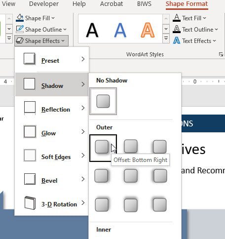 Apply Bevel Effects to Shapes in PowerPoint 2013 for Windows