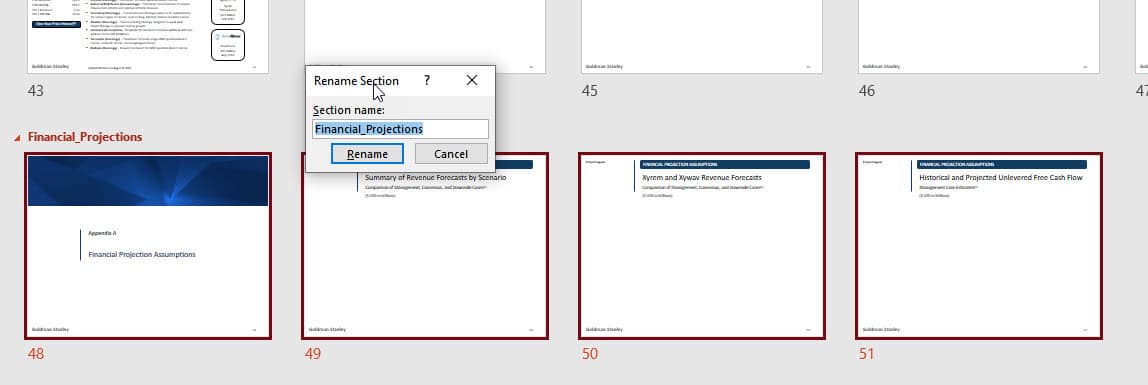 Inserting Sections in the Slide Sorter View