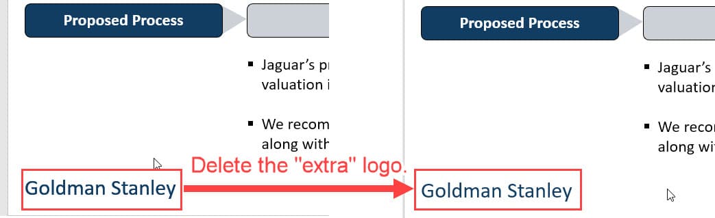 Deleting Unnecessary Company Logos on Normal Slides