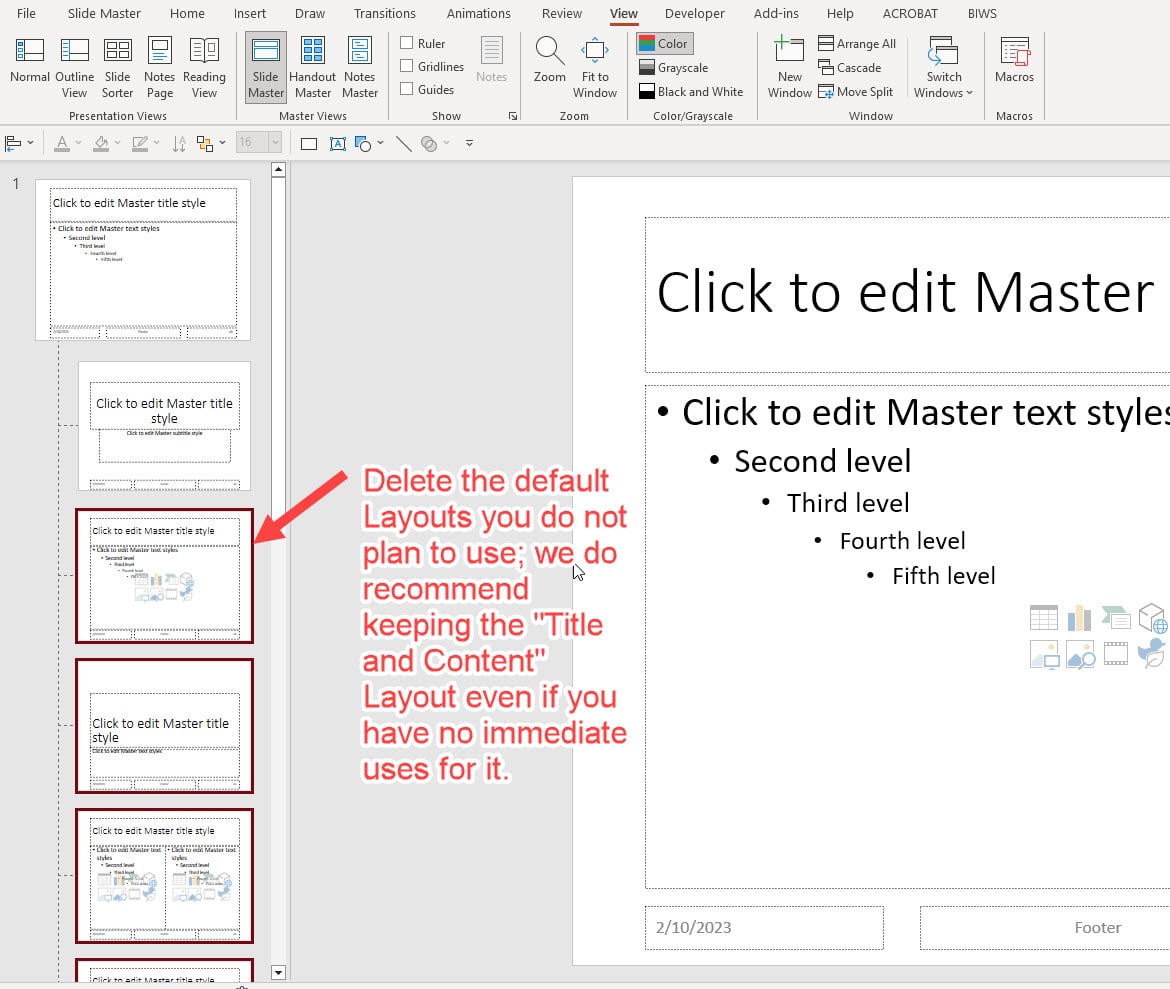 Deleting the Less-Useful Default Layouts