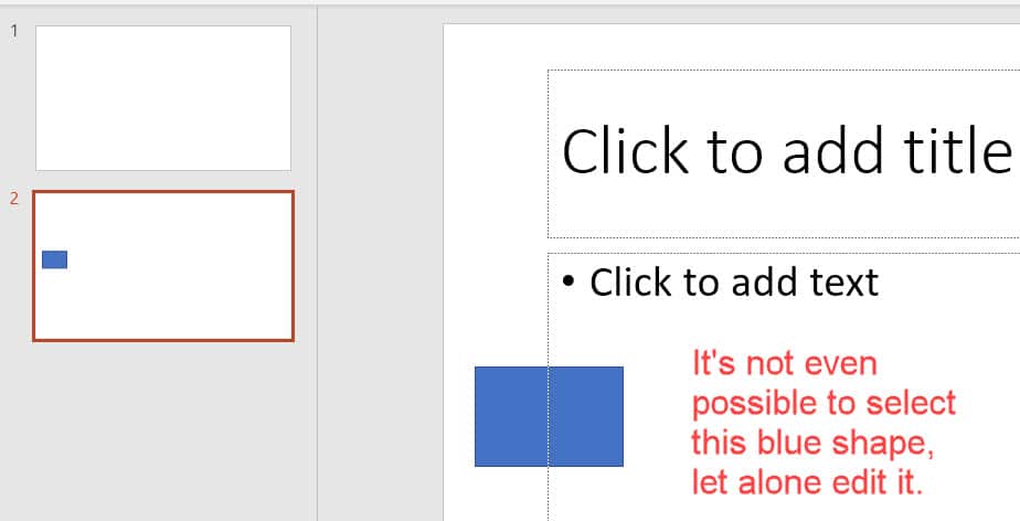 Inability to Edit Shapes from PowerPoint Layouts