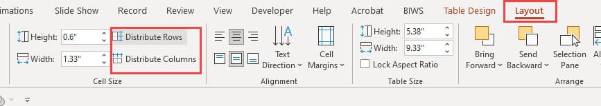 Table Menu - Distribution Fixes