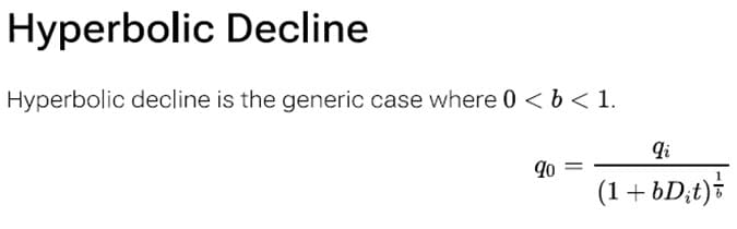 Hyperbolic Decline Formula