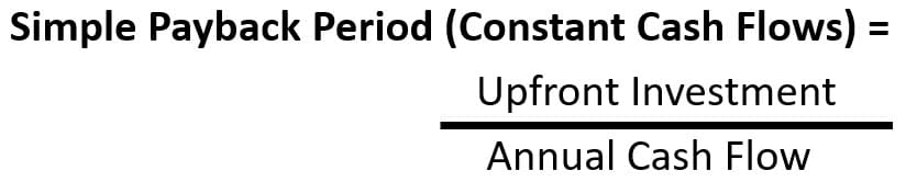 Simple Payback Period Formula