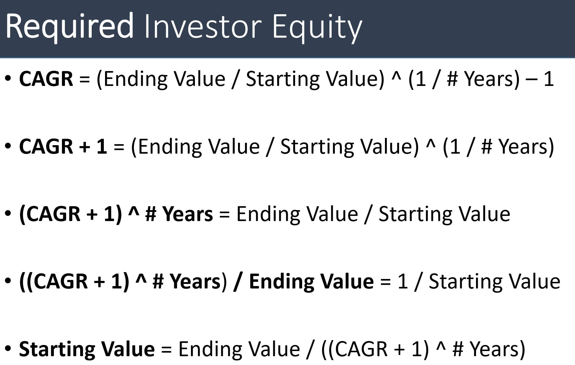 Reversing the CAGR Formula Reversing the CAGR Formula